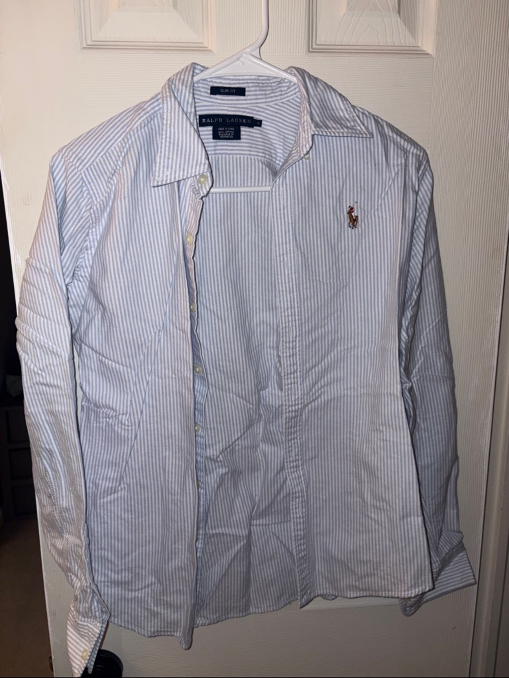 Ralph Lauren Light Blue and White Striped Dress Shirt